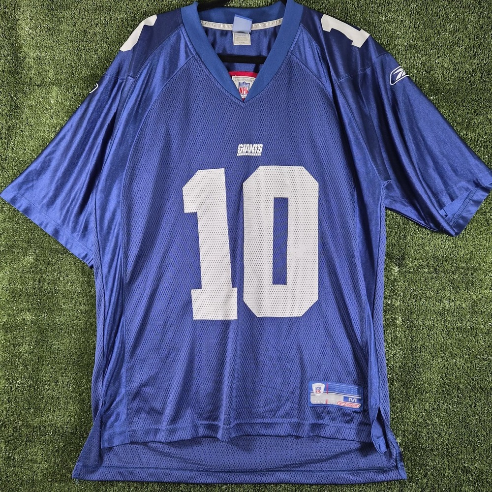 Eli Manning 10 New York Giants Jersey Mens M Reebok NFL Equipment Blue